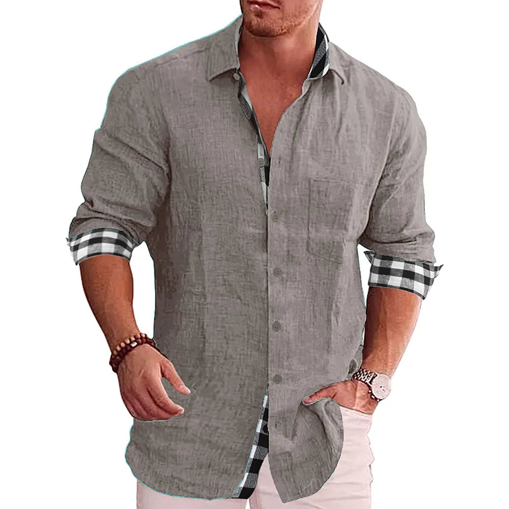 Variant image for Baumwoll Plaidbluse Damen - Langarm Bluse für Büro und Arbeitskleidung - Größen S bis 5XL-40