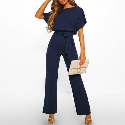 Chic Belted Jumpsuit for Women Stylish Wide-Leg Fit for Effortless Elegance