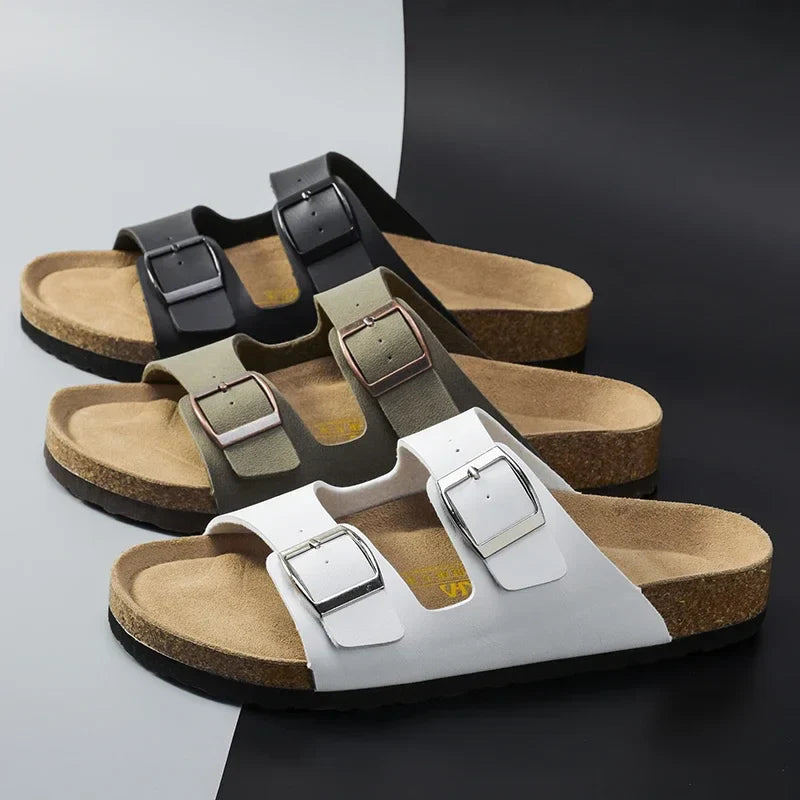 Langlebige Herren Sandalen aus Leder - Nicht rutschende Outdoor Freizeitschuhe für den Sommer-4