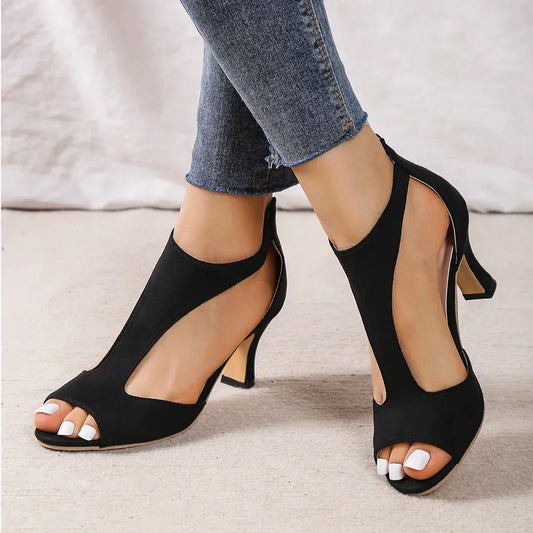 Orthopädische Absatzschuhe Damen, Bequeme Schwarze Absatzschuhe, Stilvolles Design, EU-Größen 36-41