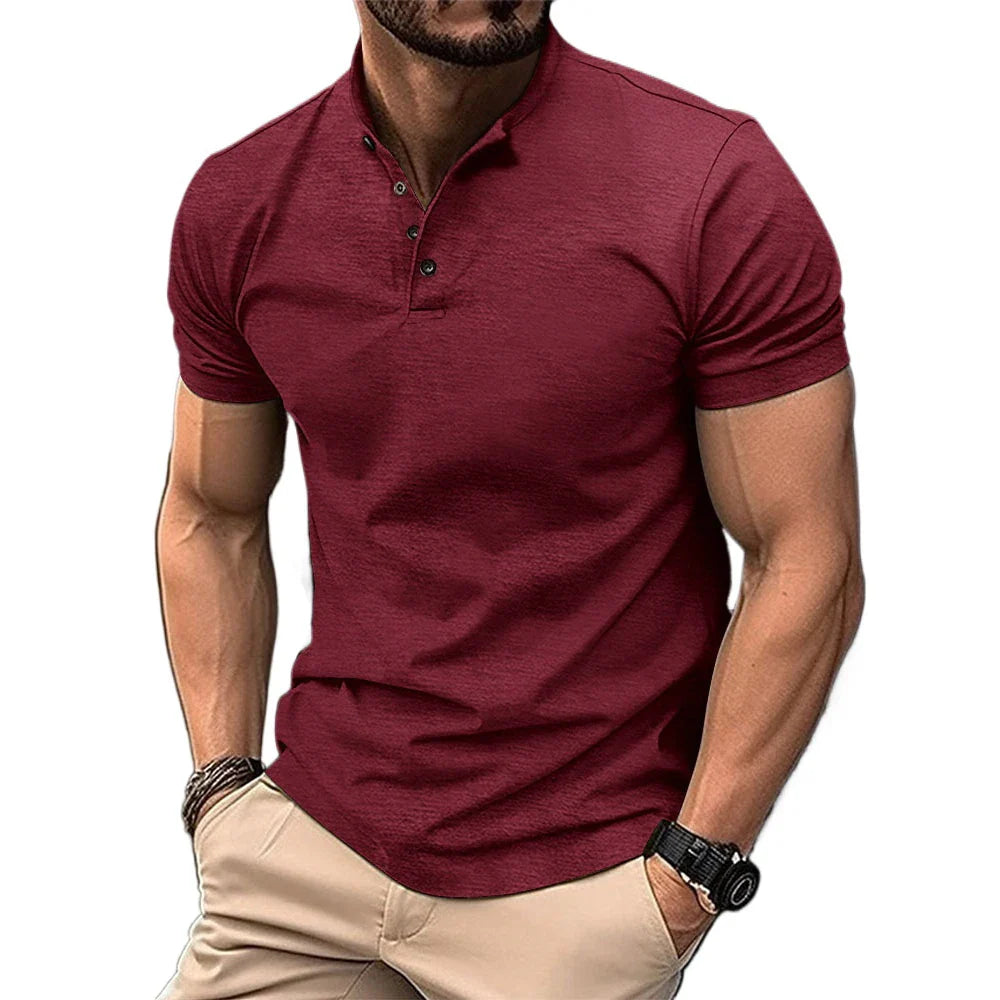 Leichtes Polohemd Herren mit Revers – Kurzarm aus atmungsaktiver Baumwolle für Sommergarderobe-2