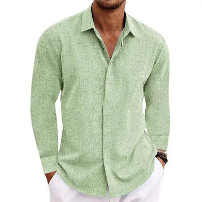 Herren Langarmshirt - Lässiges Leinen T-Shirt für Plus-Size Mode in verschiedenen Farben