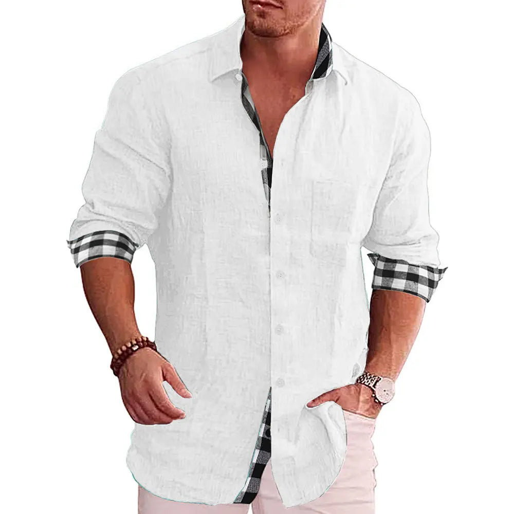 Variant image for Baumwoll Plaidbluse Damen - Langarm Bluse für Büro und Arbeitskleidung - Größen S bis 5XL-25