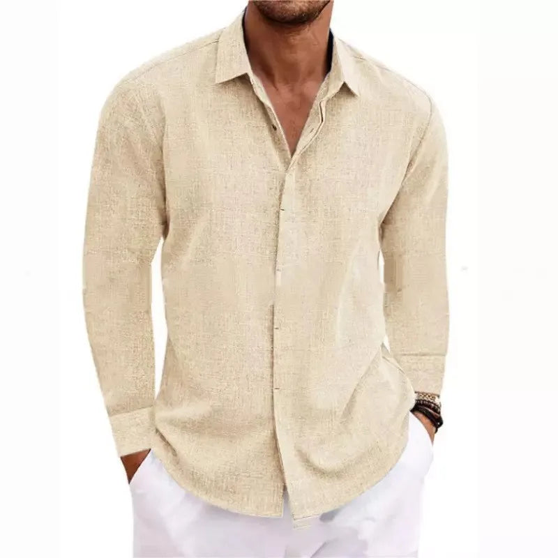 Variant image for Herren Langarmshirt - Lässiges Leinen T-Shirt für Plus-Size Mode in verschiedenen Farben-31