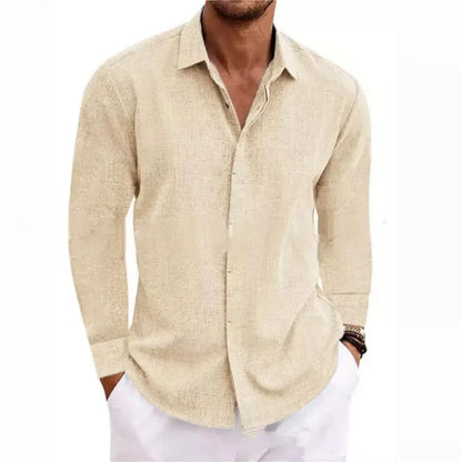 Variant image for Herren Langarmshirt - Lässiges Leinen T-Shirt für Plus-Size Mode in verschiedenen Farben-31