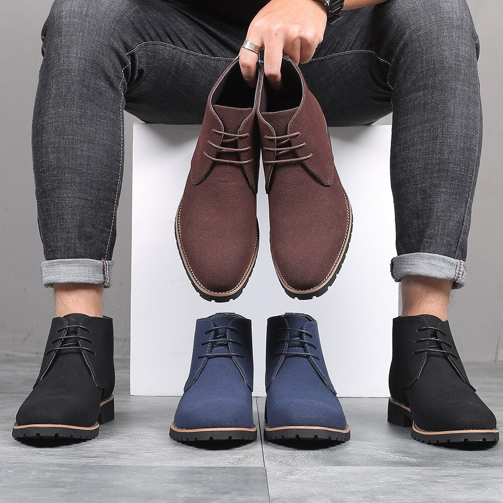 Herren Wildleder-Knöchelstiefel Für Lässige Frühlingsmode-3