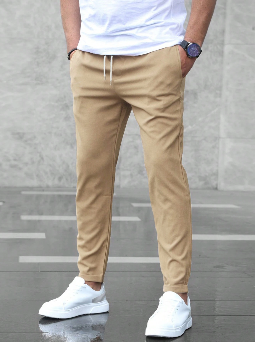 Herrenstreckenhosen Mit Verstellbarem Elastischen Bund Und Atmungsaktivem Stoff – Hosen Herren Für Stil Und Komfort-5