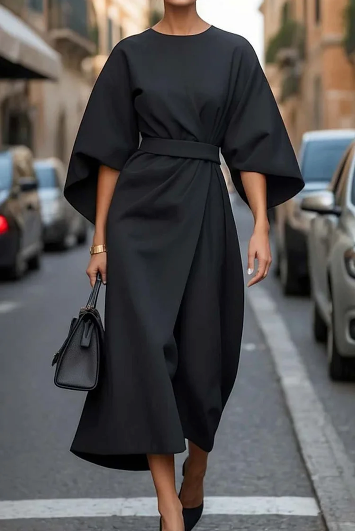 Variant image for Maxi Kleid mit Gürtel für Damen - Schmeichelhaftes, Langes Maxikleid in Plus-Größen, Ideal für Hochzeitsgast und Festliche Anlässe-13