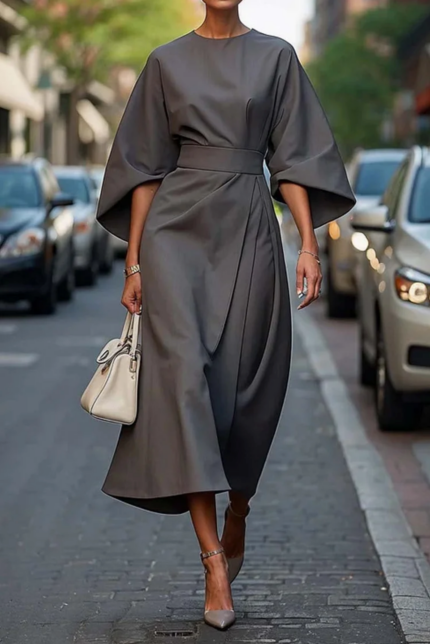 Variant image for Maxi Kleid mit Gürtel für Damen - Schmeichelhaftes, Langes Maxikleid in Plus-Größen, Ideal für Hochzeitsgast und Festliche Anlässe-25