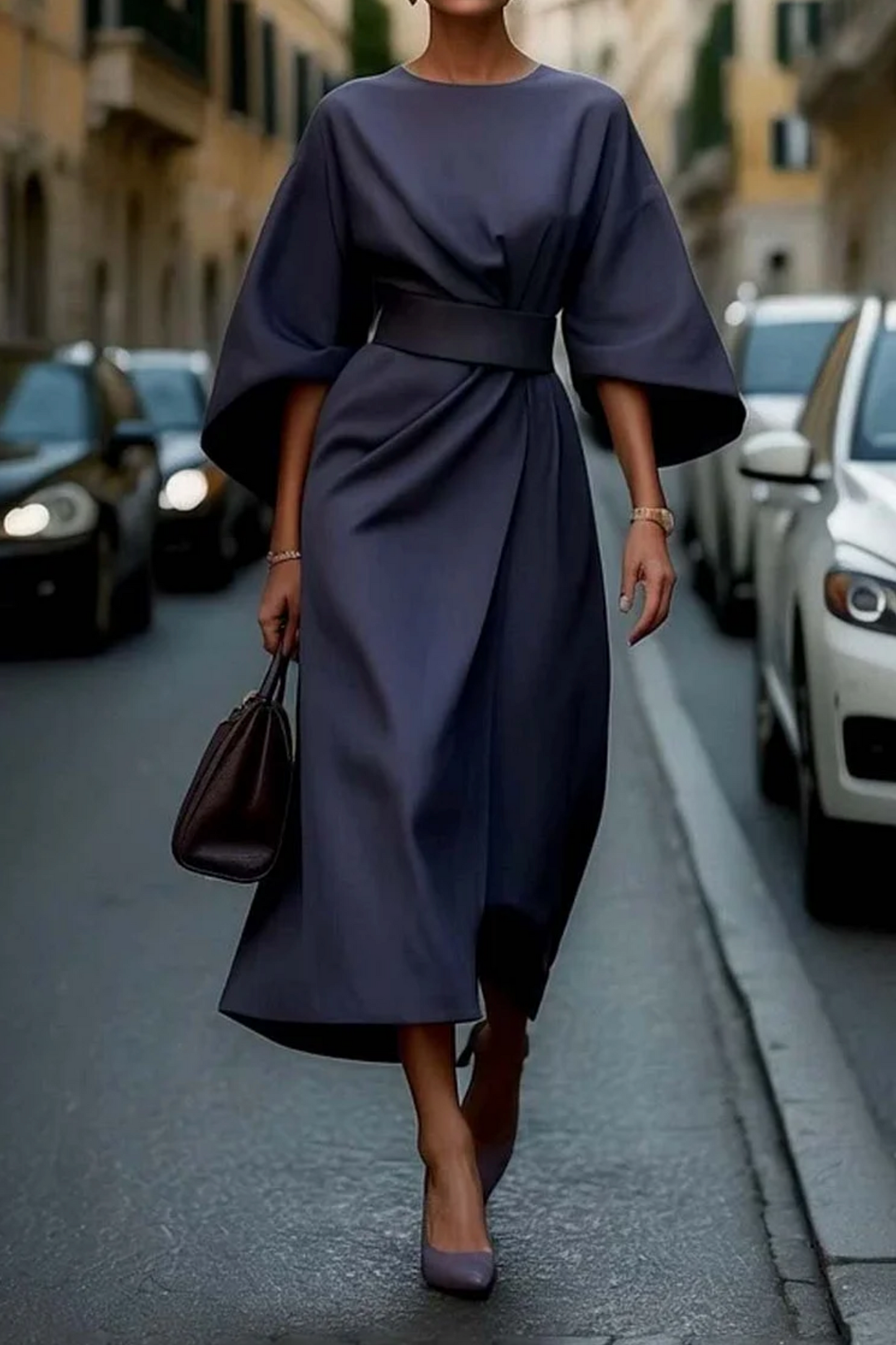 Variant image for Maxi Kleid mit Gürtel für Damen - Schmeichelhaftes, Langes Maxikleid in Plus-Größen, Ideal für Hochzeitsgast und Festliche Anlässe-1