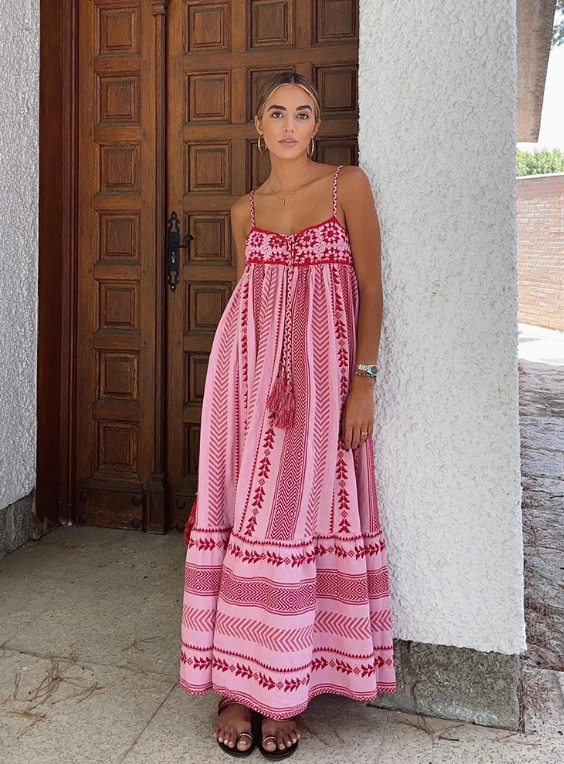Elegantes Weißes Maxikleid für Damen im A-Linien-Schnitt mit Romantischen Details - Ideal für den Sommer