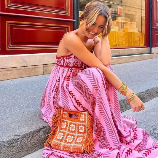 Elegantes Weißes Maxikleid für Damen im A-Linien-Schnitt mit Romantischen Details - Ideal für den Sommer