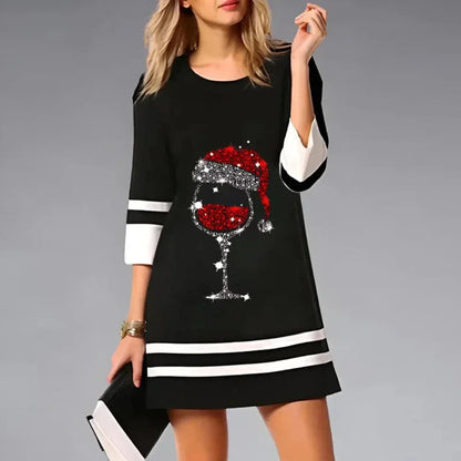 Women's Christmas Mini Dress Elegant & Playful Holiday Look