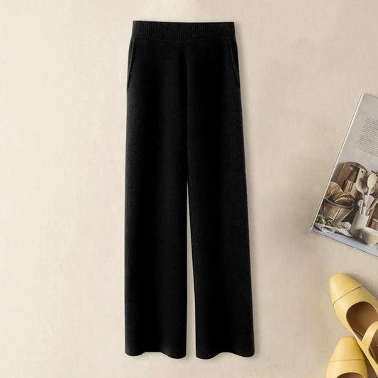 Drapierte Hohe Taillenhose Damen, Lässig und Locker, Herbst-Winter, Bequeme Hosen für Damen-1