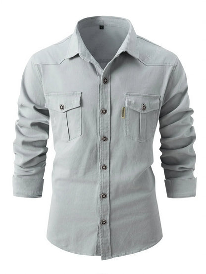 Variant image for Herren Langarmhemd - Herbst- und Wintermode aus Stretch-Baumwolle, Lässig und Business, Schlanker Schnitt, Maschinenwaschbar-25