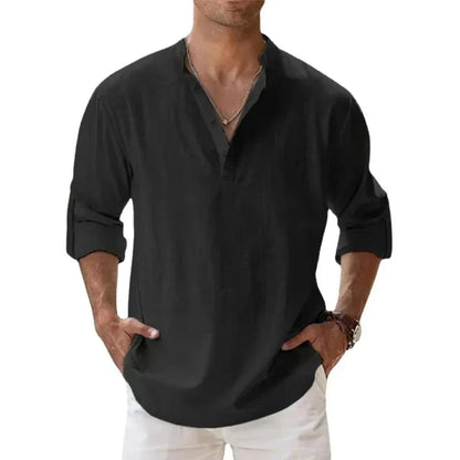 Variant image for Leichte Langarm Herrenhemden - Atmungsaktives Henley Design für Herren, Vielseitig und Bequem-19