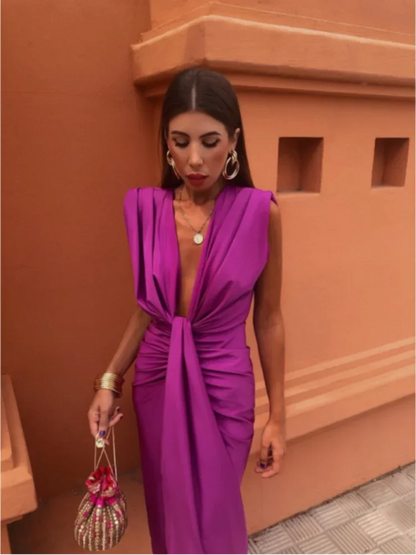 Elegantes Faltenkleid für Frauen, schmeichelhafte Passform, ideal für Hochzeiten und Cocktailpartys