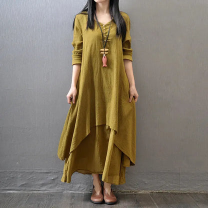 Böhmisches Geschichtetes Vintage Sommerkleid Damen, Plus Größen M-5XL, Elegantes und Komfortables Design für den Sommer
