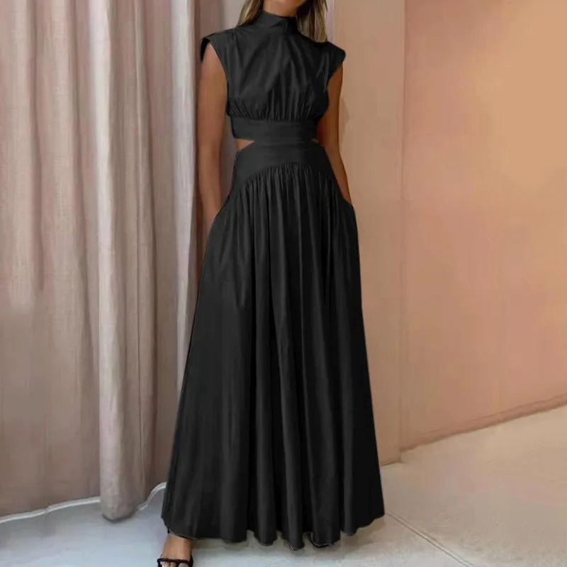 Elegantes Maxikleid Langarm für Damen, Blumenmuster, Luxuriöser Stoff, Ideal für Hochzeiten und Festliche Anlässe