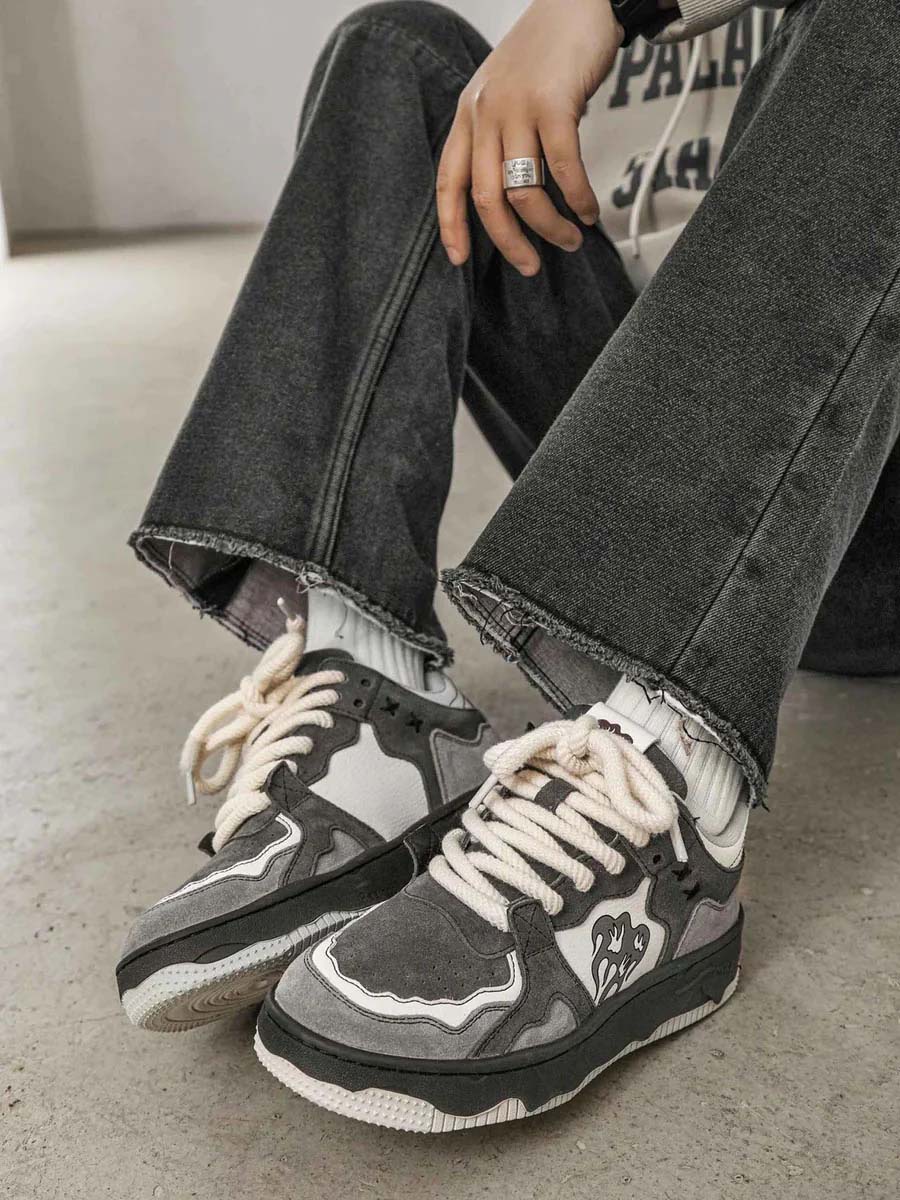 Vintage Herren Skaterschuhe im Retrograu-Design, Bequeme Passform, Umweltfreundliche Materialien-3