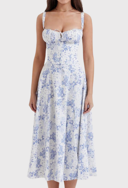 Variant image for Damen Midi Bustier Korsettkleid - Elegantes Sommerkleid für Cocktailanlässe aus Leichtem Stoff-11