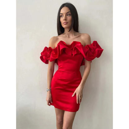 Variant image for Elegantes Off-Shoulder Damenkleid mit Faltendetails – Vielseitiges Festliches Kleid in Schwarz für Hochzeitsgast und Cocktailanlässe-13