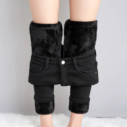 Warme Dehnbare Thermojeans Für Damen, Bequeme Winterkleidung Mit Taschen, Jeans Damen-6