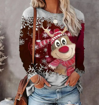 Women’s Cozy Deer Christmas Jumper Warm & Festive Holiday