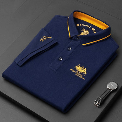 Men’s Classic Polo Shirt Embroidered Logo & Timeless Smart-Casual Style