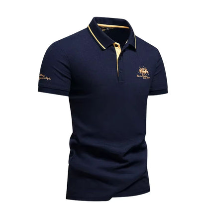 Men’s Classic Polo Shirt Embroidered Logo & Timeless Smart-Casual Style