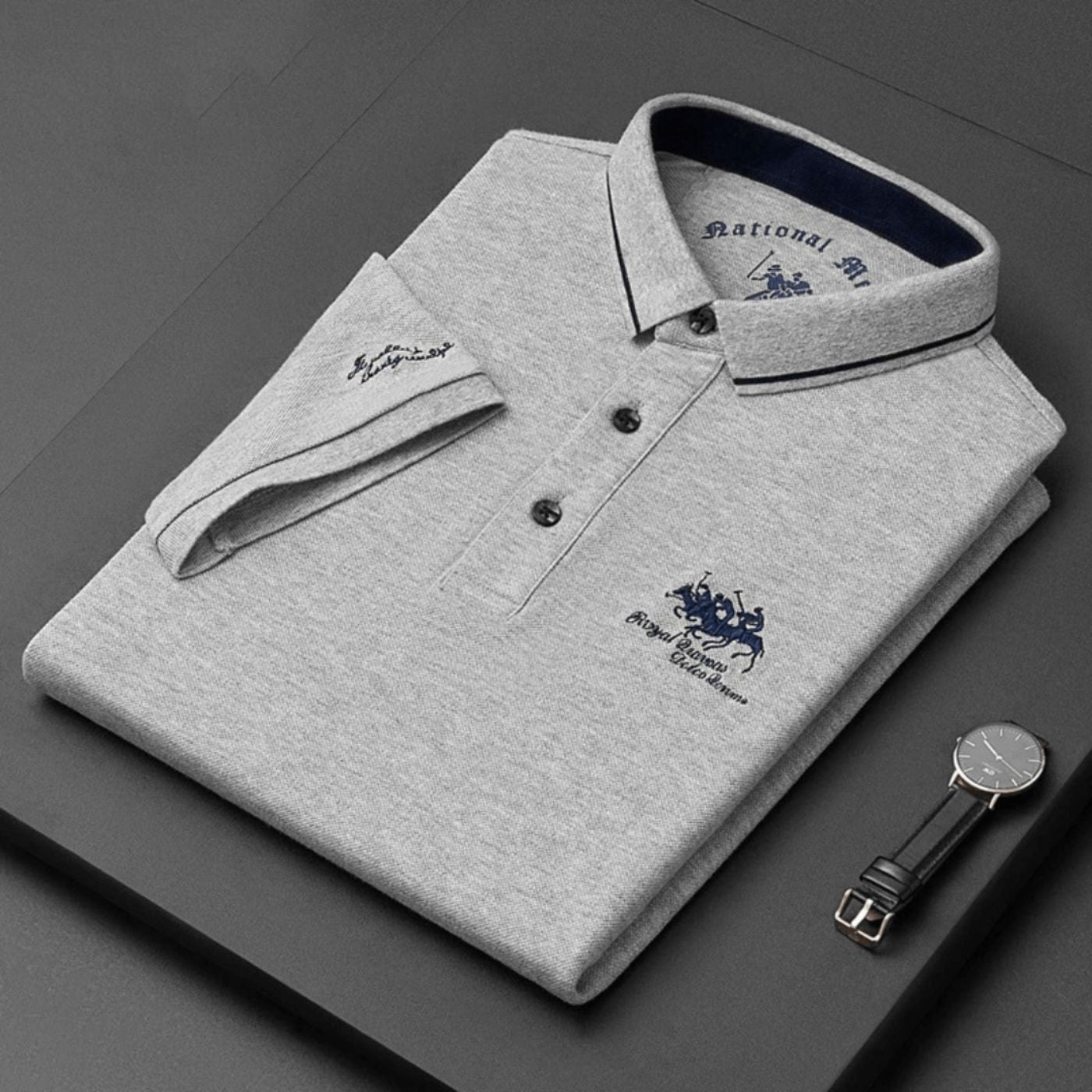 Men’s Classic Polo Shirt Embroidered Logo & Timeless Smart-Casual Style
