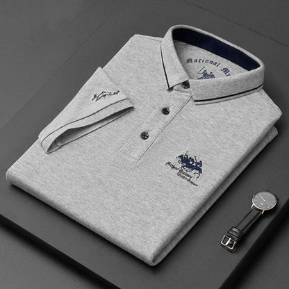 Men’s Classic Polo Shirt Embroidered Logo & Timeless Smart-Casual Style