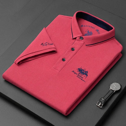 Men’s Classic Polo Shirt Embroidered Logo & Timeless Smart-Casual Style