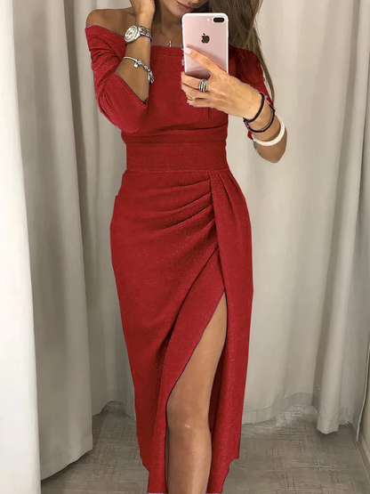 Verführerisches Damen Bleistiftkleid – schulterfrei mit Pailletten, für festliche Anlässe 4