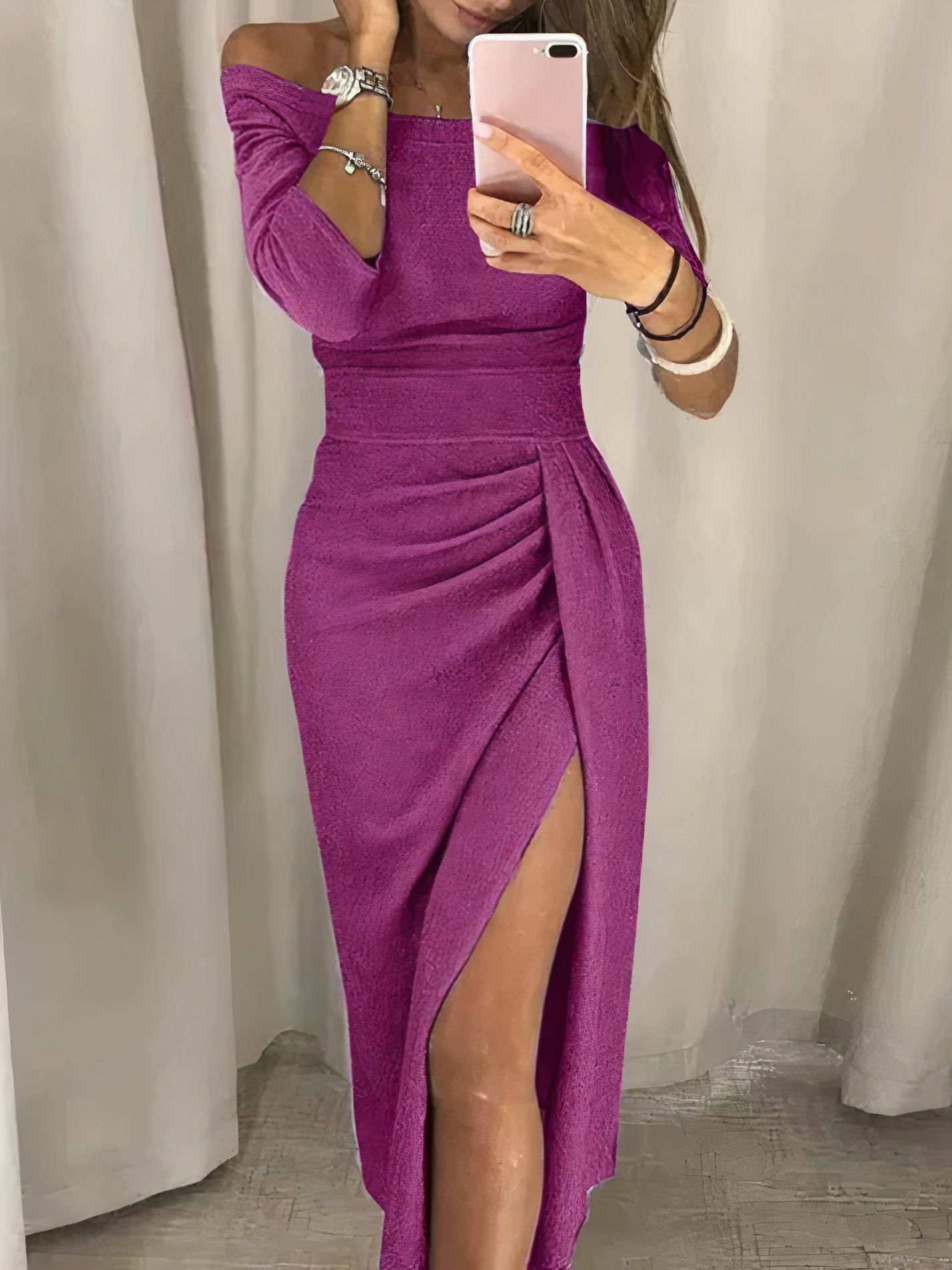 Verführerisches Damen Bleistiftkleid – schulterfrei mit Pailletten, für festliche Anlässe 5