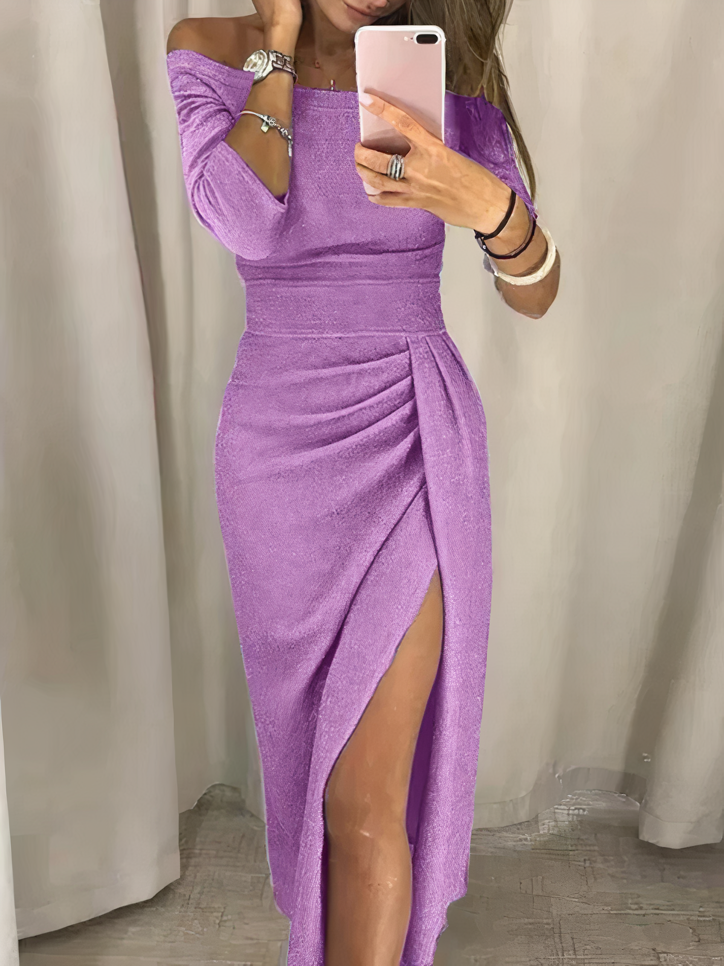 Verführerisches Damen Bleistiftkleid – schulterfrei mit Pailletten, für festliche Anlässe 9