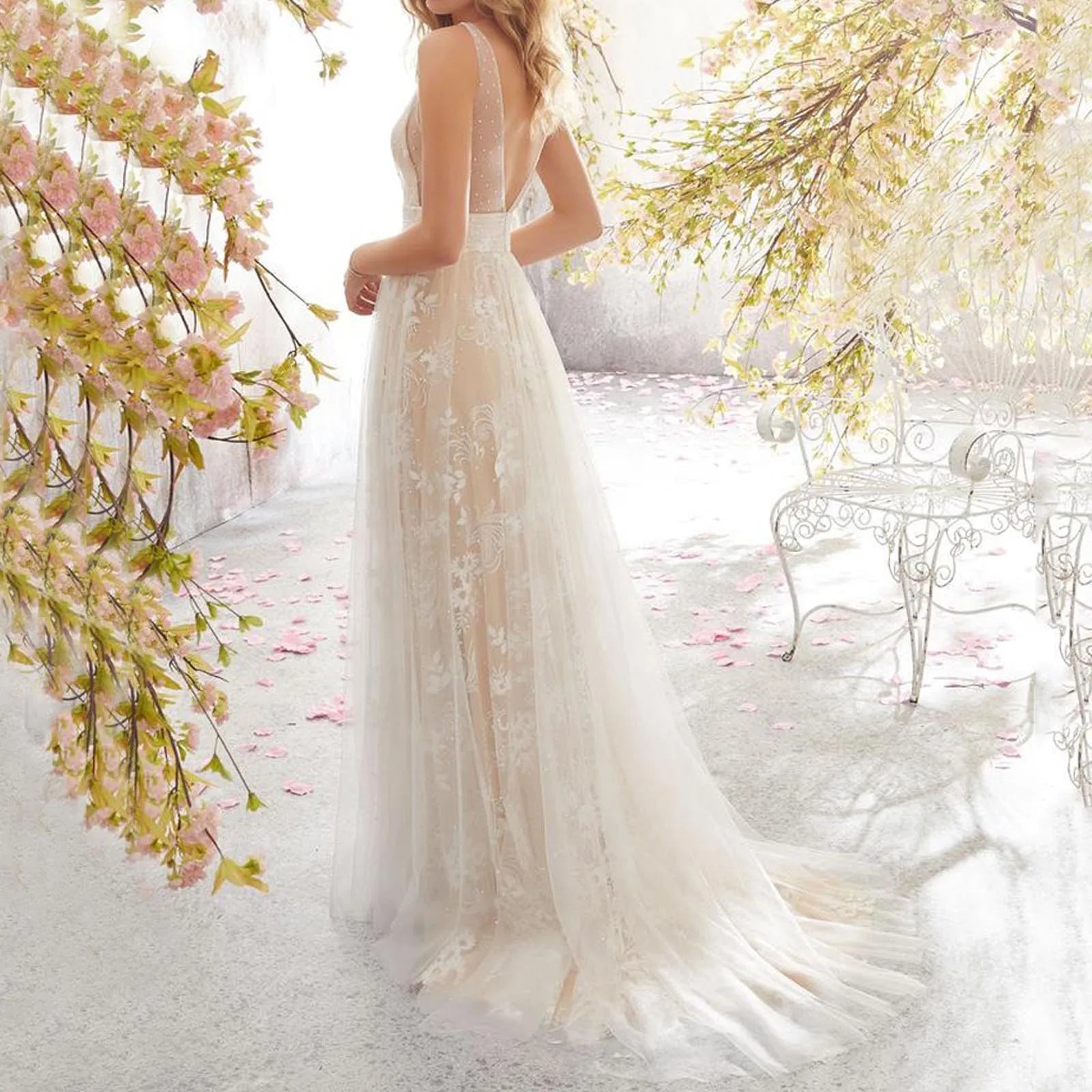 Verführerisches Damen Maxi-Kleid – ärmellos mit Spitzendetails, Mesh, für Partys und Sommerabende 6