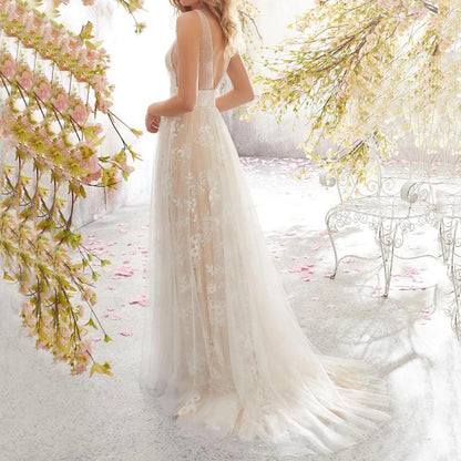Verführerisches Damen Maxi-Kleid – ärmellos mit Spitzendetails, Mesh, für Partys und Sommerabende 6