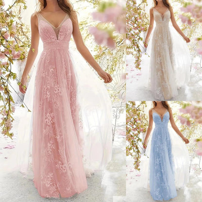 Verführerisches Damen Maxi-Kleid – ärmellos mit Spitzendetails, Mesh, für Partys und Sommerabende 7