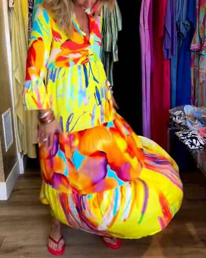 Verspielt damen kleid – ausgestellte ärmel, baumwolle, für festliche anlässe 2