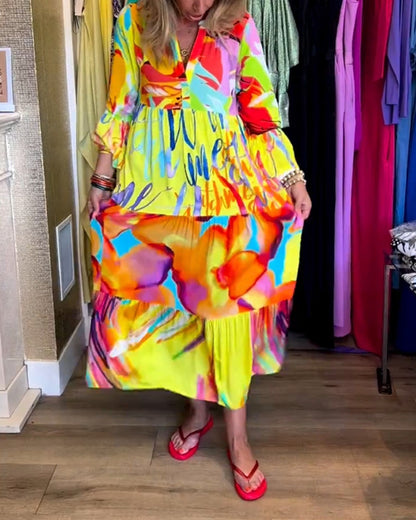 Verspielt damen kleid – ausgestellte ärmel, baumwolle, für festliche anlässe 3