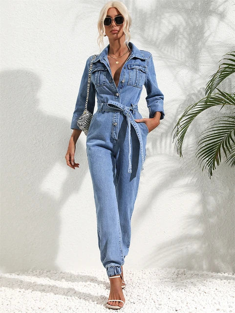 Vielseitiger Damen Jumpsuit – lässiger Schnitt, robuster Denim, für jeden Anlass 0
