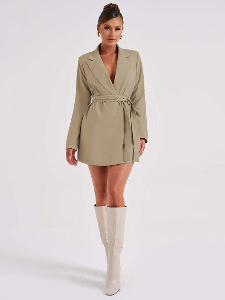 Vielseitiges Damen Blazerkleid – V-Ausschnitt, weich, für jeden Anlass 3