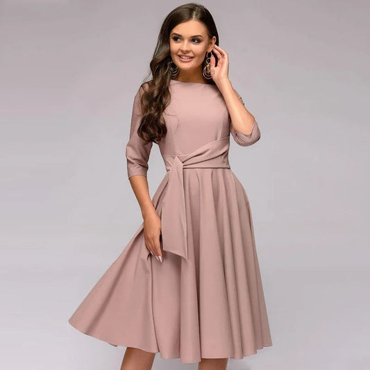 Vielseitiges Damen Swing-Kleid – schwingender Schnitt, hochwertige Materialien, für Hochzeiten und besondere Anlässe 0