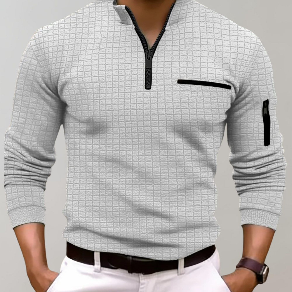 Vielseitiges Herren Poloshirt mit langen Ärmeln – klassischer Schnitt, Baumwolle, für Freizeit und Büro 3