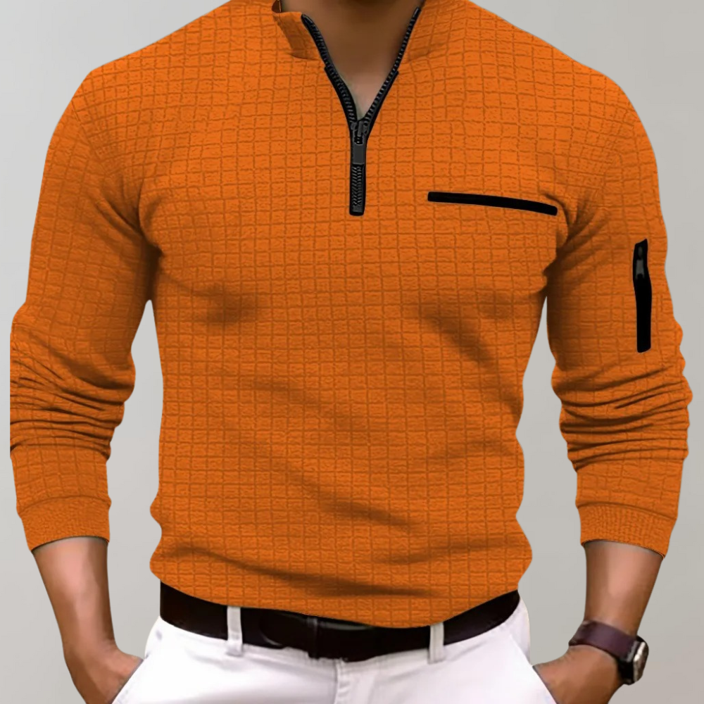 Vielseitiges Herren Poloshirt mit langen Ärmeln – klassischer Schnitt, Baumwolle, für Freizeit und Büro 4
