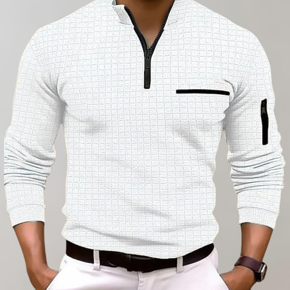 Vielseitiges Herren Poloshirt mit langen Ärmeln – klassischer Schnitt, Baumwolle, für Freizeit und Büro 5