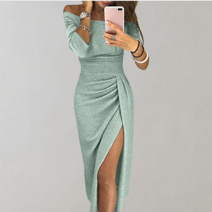 Elegantes Abendkleid mit Pailletten für Frauen, lang geschnittenes Kleid für Hochzeiten und halbformelle Veranstaltungen