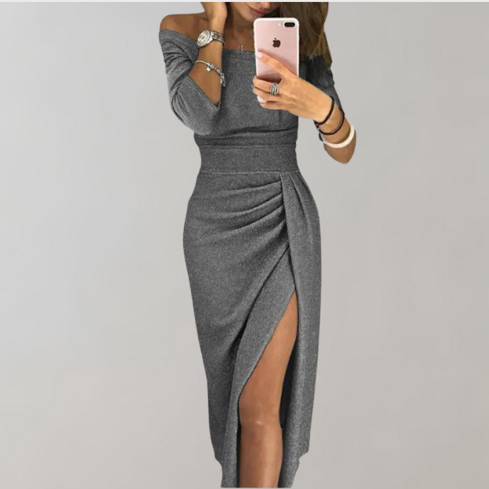 Elegantes Abendkleid mit Pailletten für Frauen, lang geschnittenes Kleid für Hochzeiten und halbformelle Veranstaltungen