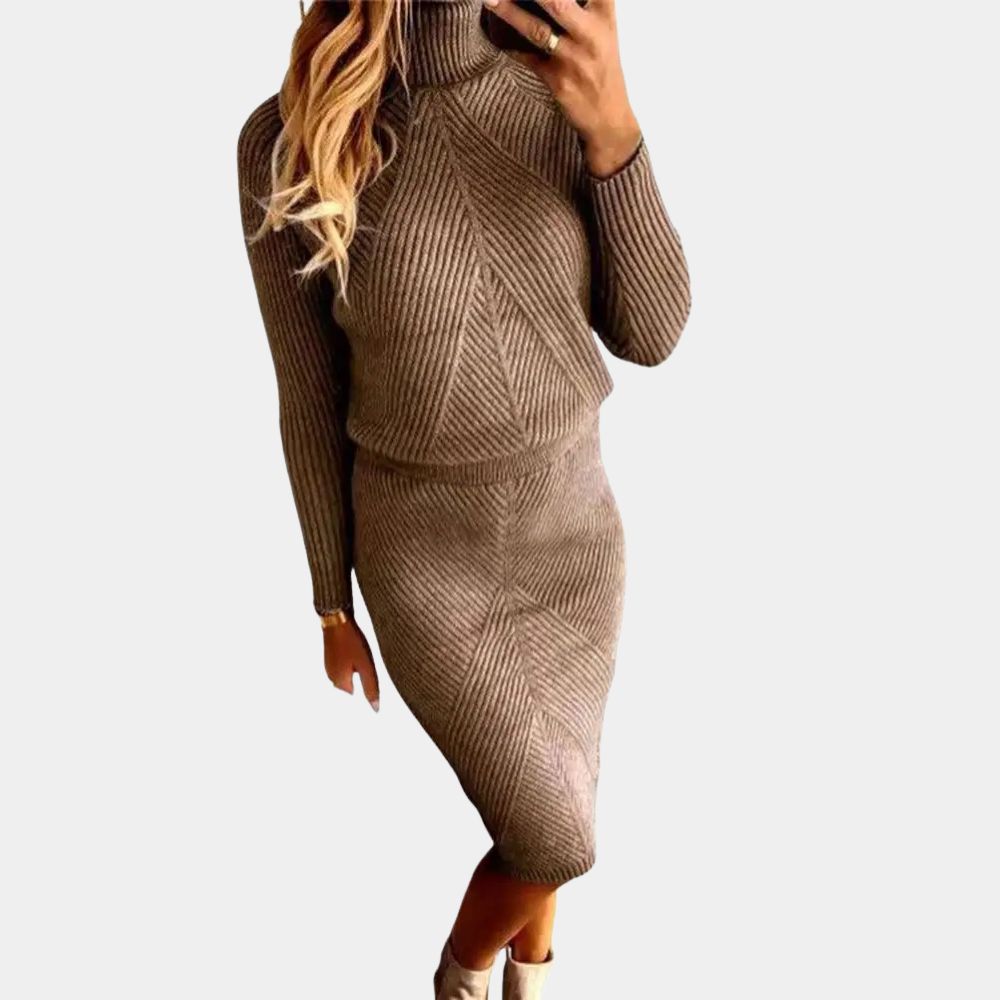 Wärmende Damen-Midi-Jurk – entspannte Passform, hochwertige Materialien, für den Winter 2
